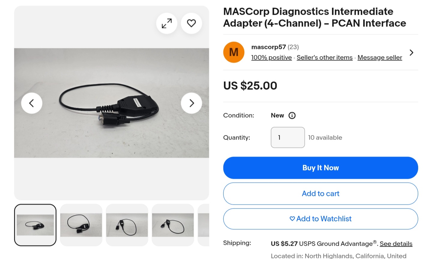 MASCorp Diagnostics Intermediate Adapter (4-Channel) – PCAN Interface